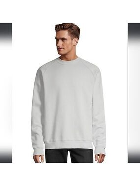 ZANEROBE MENS RAGLAN CREWNECK OVERSIZED BOXY GRAY SWEATER MEDIUM NEW